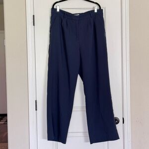 A&F Sloane Tailored Wide Leg Pant - Navy